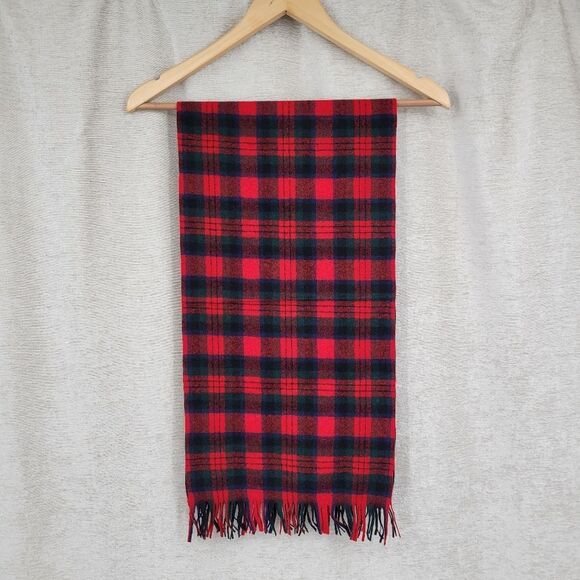 Pendleton Vintage Authentic Macduff Tartan Plaid Wool Scarf Red Green Blue - Picture 3 of 4